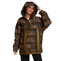 Books Book Shelf Shelves Knowledge Book Cover Gothic Old Ornate Library Women s Ski And Snowboard Waterproof Breathable Jacket by Maspions