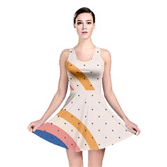 Abstract Geometric Bauhaus Polka Dots Retro Memphis Rainbow Reversible Skater Dress