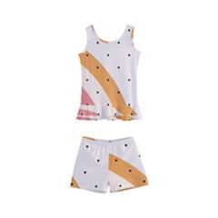 Abstract Geometric Bauhaus Polka Dots Retro Memphis Rainbow Kids  Boyleg Swimsuit