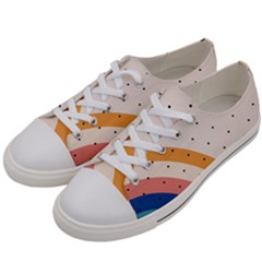 Abstract Geometric Bauhaus Polka Dots Retro Memphis Rainbow Men s Low Top Canvas Sneakers