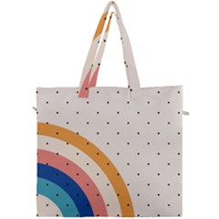 Abstract Geometric Bauhaus Polka Dots Retro Memphis Rainbow Canvas Travel Bag by Maspions