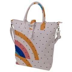 Abstract Geometric Bauhaus Polka Dots Retro Memphis Rainbow Buckle Top Tote Bag