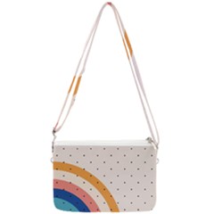 Abstract Geometric Bauhaus Polka Dots Retro Memphis Rainbow Double Gusset Crossbody Bag by Maspions