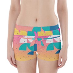 Abstract Geometric Bauhaus Polka Dots Retro Memphis Art Boyleg Bikini Wrap Bottoms