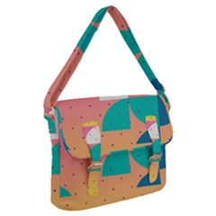 Abstract Geometric Bauhaus Polka Dots Retro Memphis Art Buckle Messenger Bag