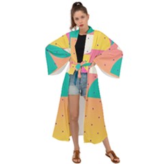 Abstract Geometric Bauhaus Polka Dots Retro Memphis Art Maxi Kimono by Maspions