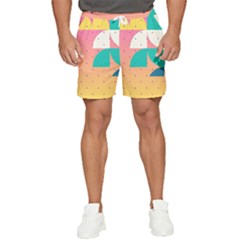 Abstract Geometric Bauhaus Polka Dots Retro Memphis Art Men s Runner Shorts by Maspions