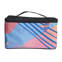 Abstract Lines Dots Pattern Purple Pink Blue Cosmetic Storage Case