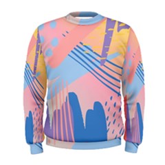 Abstract Lines Dots Pattern Purple Pink Blue Men s Sweatshirt by Maspions