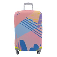 Abstract Lines Dots Pattern Purple Pink Blue Luggage Cover (small)