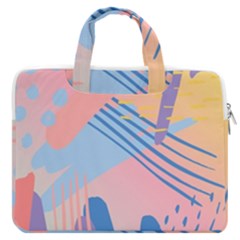 Abstract Lines Dots Pattern Purple Pink Blue Macbook Pro 13  Double Pocket Laptop Bag