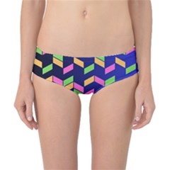 Background Pattern Geometric Pink Yellow Green Classic Bikini Bottoms