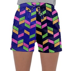 Background Pattern Geometric Pink Yellow Green Sleepwear Shorts