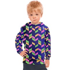 Background Pattern Geometric Pink Yellow Green Kids  Hooded Pullover