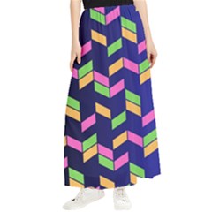 Background Pattern Geometric Pink Yellow Green Maxi Chiffon Skirt by Maspions