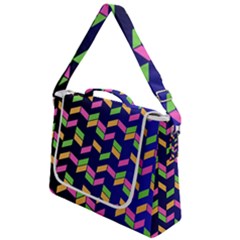 Background Pattern Geometric Pink Yellow Green Box Up Messenger Bag