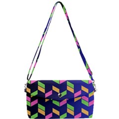 Background Pattern Geometric Pink Yellow Green Removable Strap Clutch Bag