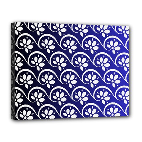 Pattern Floral Flowers Leaves Botanical Canvas 14  X 11  (stretched)