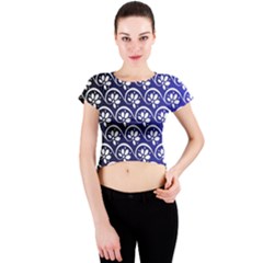 Pattern Floral Flowers Leaves Botanical Crew Neck Crop Top by Maspions