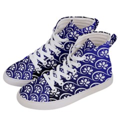 Pattern Floral Flowers Leaves Botanical Men s Hi-top Skate Sneakers by Maspions