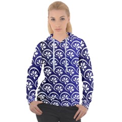 Pattern Floral Flowers Leaves Botanical Women s Overhead Hoodie