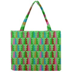 Trees Pattern Retro Pink Red Yellow Holidays Advent Christmas Mini Tote Bag