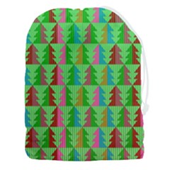 Trees Pattern Retro Pink Red Yellow Holidays Advent Christmas Drawstring Pouch (3xl) by Maspions