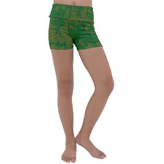 Vectors Leaves Background Plant Kids  Lightweight Velour Yoga Shorts by Askadina