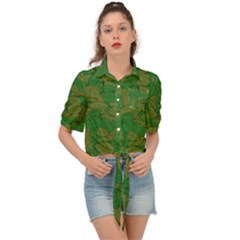 Vectors Leaves Background Plant Tie Front Shirt  by Askadina