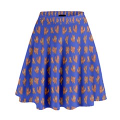 Cute Sketchy Monsters Motif Pattern High Waist Skirt