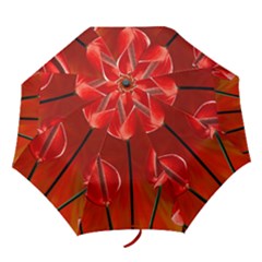 Flowers Red Folding Umbrellas