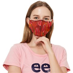 Flowers Red Fitted Cloth Face Mask (adult)