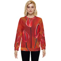 Flowers Red Hidden Pocket Sweatshirt by Askadina