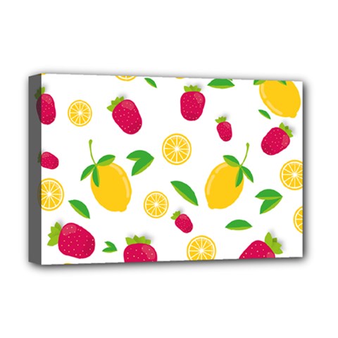 Strawberry Lemons Fruit Deluxe Canvas 18  X 12  (stretched) by Askadina