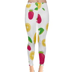 Strawberry Lemons Fruit Inside Out Leggings by Askadina