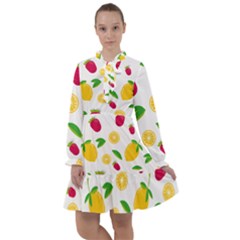 Strawberry Lemons Fruit All Frills Chiffon Dress by Askadina