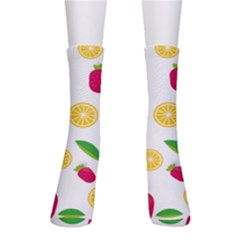 Strawberry Lemons Fruit Crew Socks by Askadina