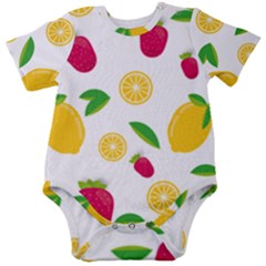 Strawberry Lemons Fruit Baby Short Sleeve Bodysuit