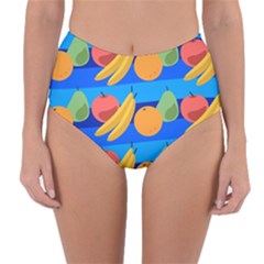 Fruit Texture Wave Fruits Reversible High-waist Bikini Bottoms