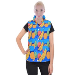 Fruit Texture Wave Fruits Women s Button Up Vest