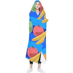 Fruit Texture Wave Fruits Wearable Blanket by Askadina