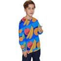 Fruit Texture Wave Fruits Kids  Crewneck Sweatshirt View3