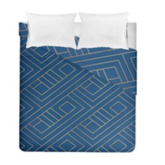 Plaid Background Blue Duvet Cover Double Side (full/ Double Size) by Askadina