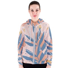 Summer Pattern Tropical Design Nature Green Plant Women s Zipper Hoodie