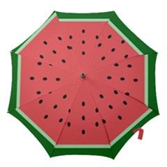 Watermelon Melon Fruit Healthy Food Meal Breakfast Lunch Juice Lemonade Summer Hook Handle Umbrellas (small) by Maspions