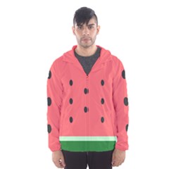 Watermelon Melon Fruit Healthy Food Meal Breakfast Lunch Juice Lemonade Summer Men s Hooded Windbreaker by Maspions