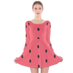 Watermelon Melon Fruit Healthy Food Meal Breakfast Lunch Juice Lemonade Summer Long Sleeve Velvet Skater Dress