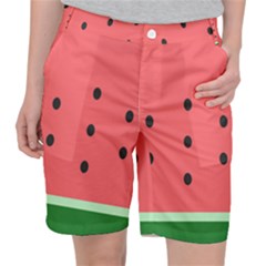 Watermelon Melon Fruit Healthy Food Meal Breakfast Lunch Juice Lemonade Summer Women s Pocket Shorts