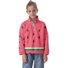 Watermelon Melon Fruit Healthy Food Meal Breakfast Lunch Juice Lemonade Summer Kids  Half Zip Hoodie