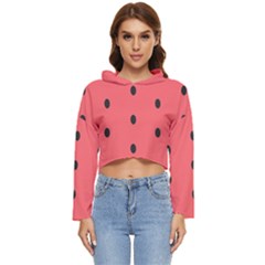 Watermelon Melon Fruit Healthy Food Meal Breakfast Lunch Juice Lemonade Summer Women s Lightweight Cropped Hoodie